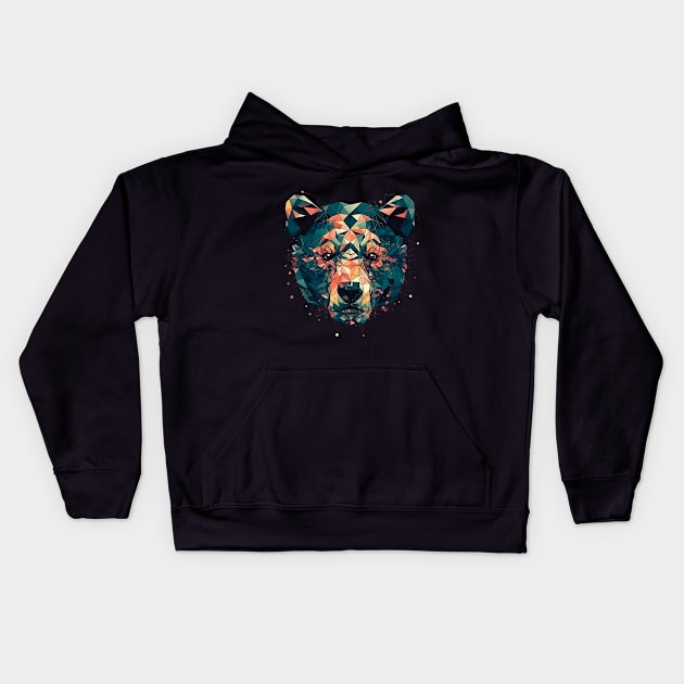 Abstract bear Kids Hoodie by GreenMary Design